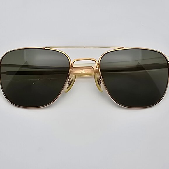 American Optical AO HGU-4/P 1/10 12K Gold Green Lens Military Aviator Sunglasses - Picture 12 of 16